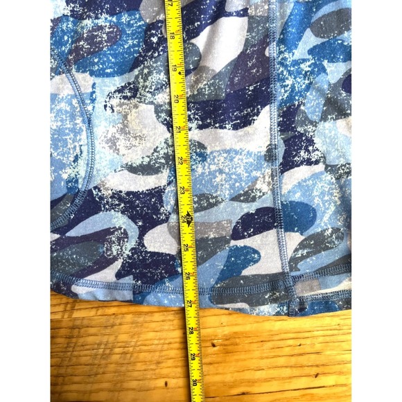 LOGO Lounge Blue Abstract Print Top Size XS Long Sleeves Pockets Athleisure - Picture 9 of 9